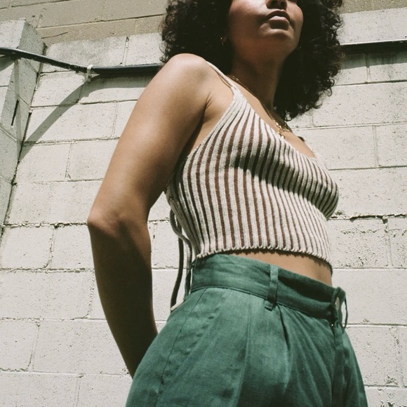 Kordal Izzy knit tank in cream + clove - Picture 2 of 11